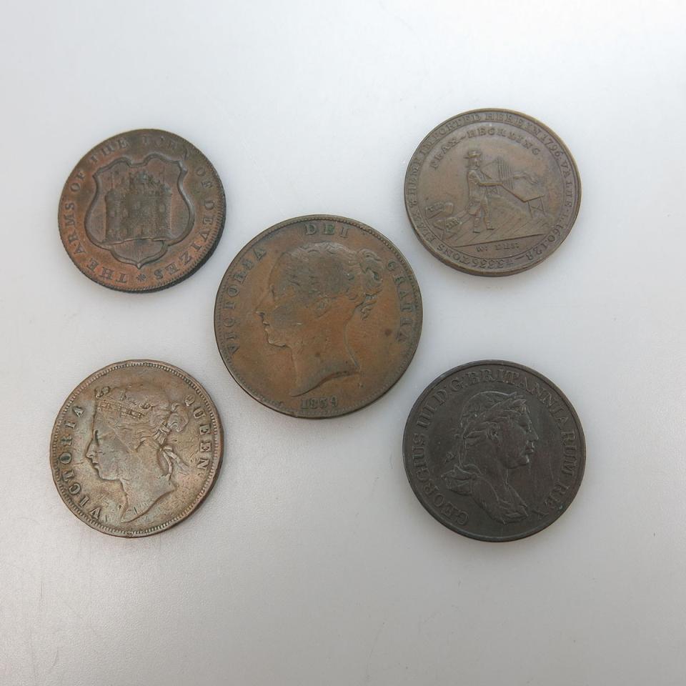 Five 18th & 19th Century Copper Coins