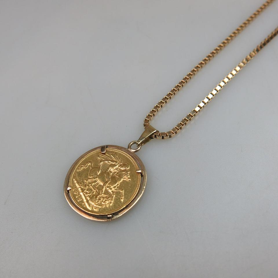 10k Yellow Gold Chain And Pendant