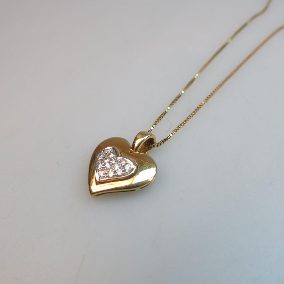 Italian 18k Yellow Gold Heart-Shaped Pendant