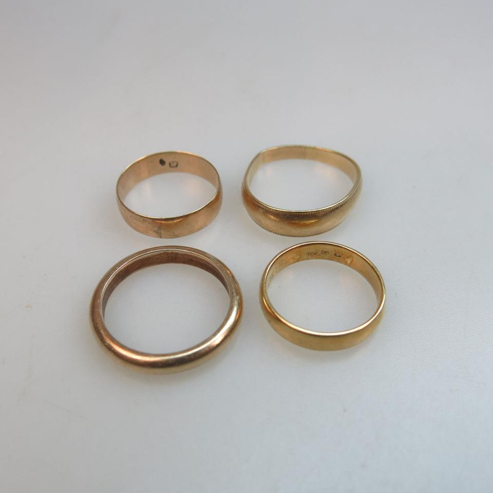 1 x18k & 3 x 14k Yellow Gold Bands
