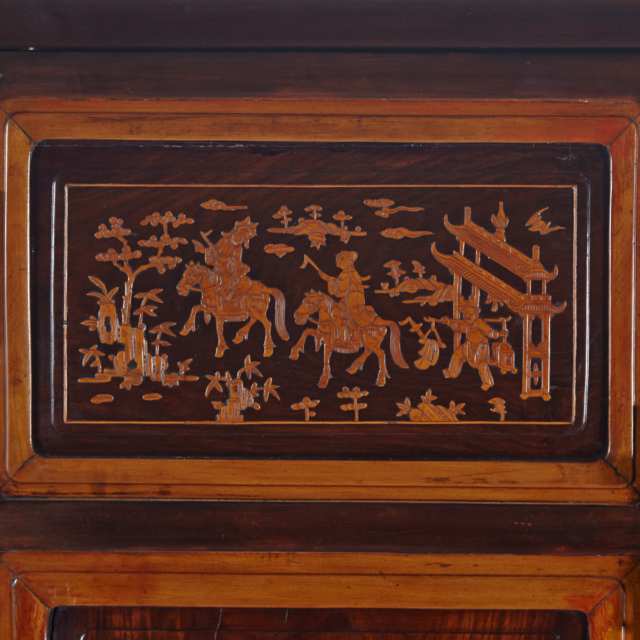 Huali and Boxwood Inlay Cabinet, 19th Century