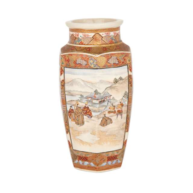 Satsuma Hexagonal Vase, Late 19th Century