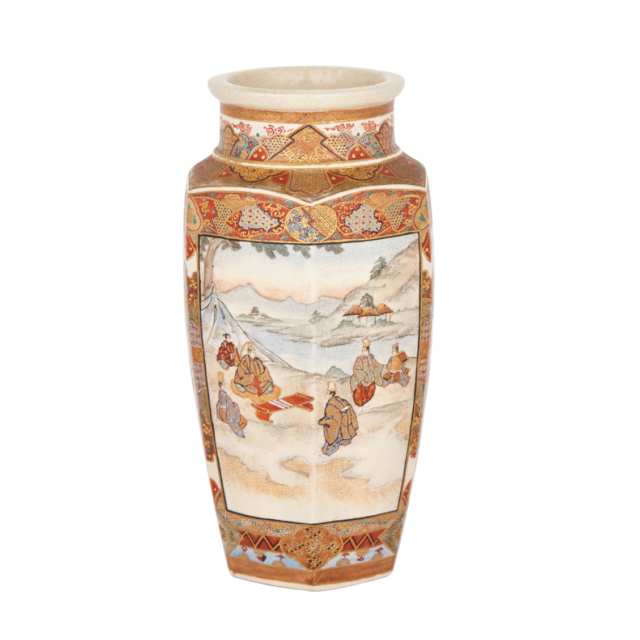 Satsuma Hexagonal Vase, Late 19th Century