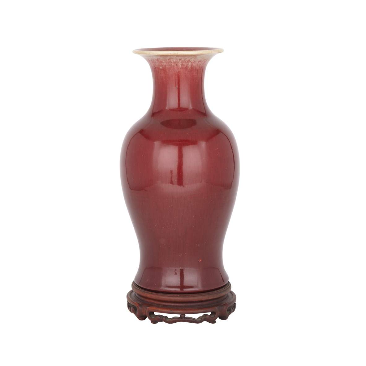 A Chinese Copper Red-Glazed Baluster Vase, 18th/19th Century