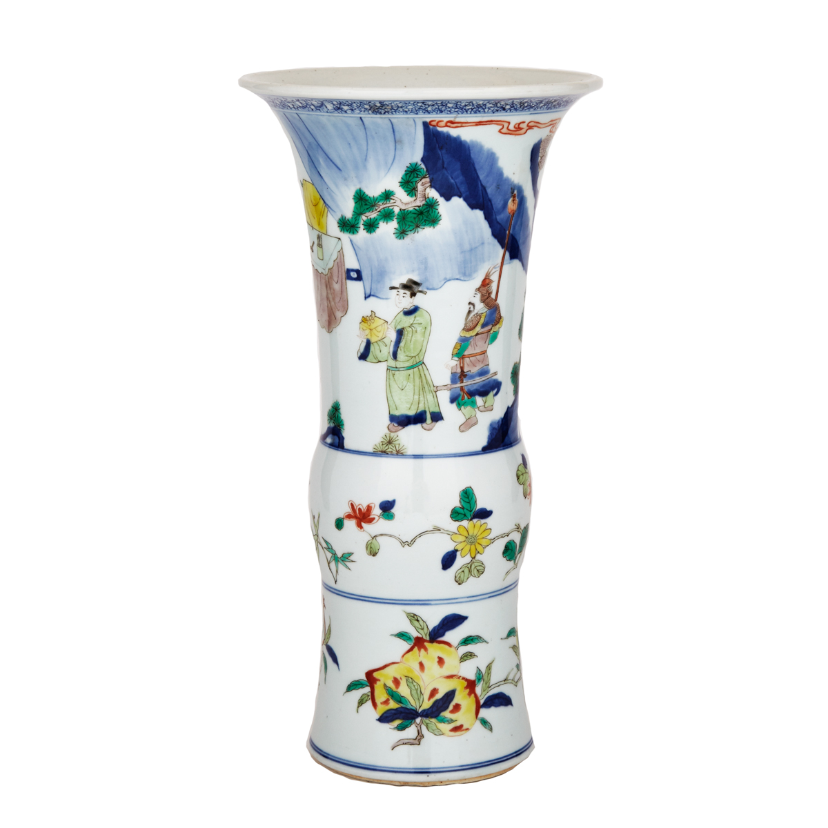 Wucai Beaker Vase, Gu, Late Qing Dynasty