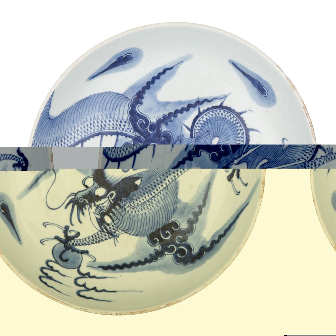 Blue and White Charger with Dragon, Kangxi Style, Late 19th Century