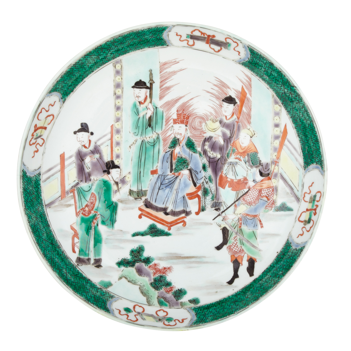 Wucai Figural Plate, 19th/20th Century