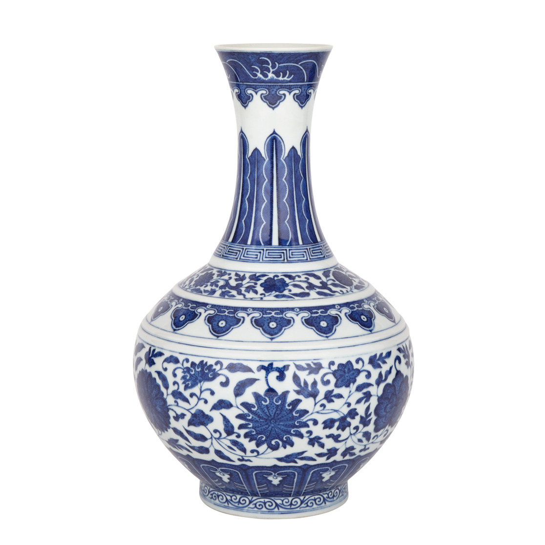 Fine Blue and White Bottle Vase, GUANGXU SIX-CHARACTER MARK IN UNDERGLAZE BLUE AND OF THE PERIOD (1875-1908)