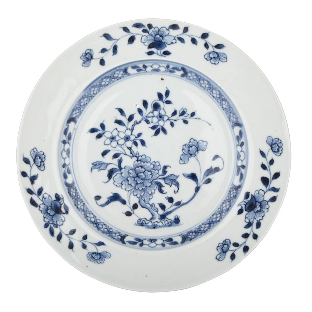 Nanking Cargo Blue and White Plate, Circa 1750