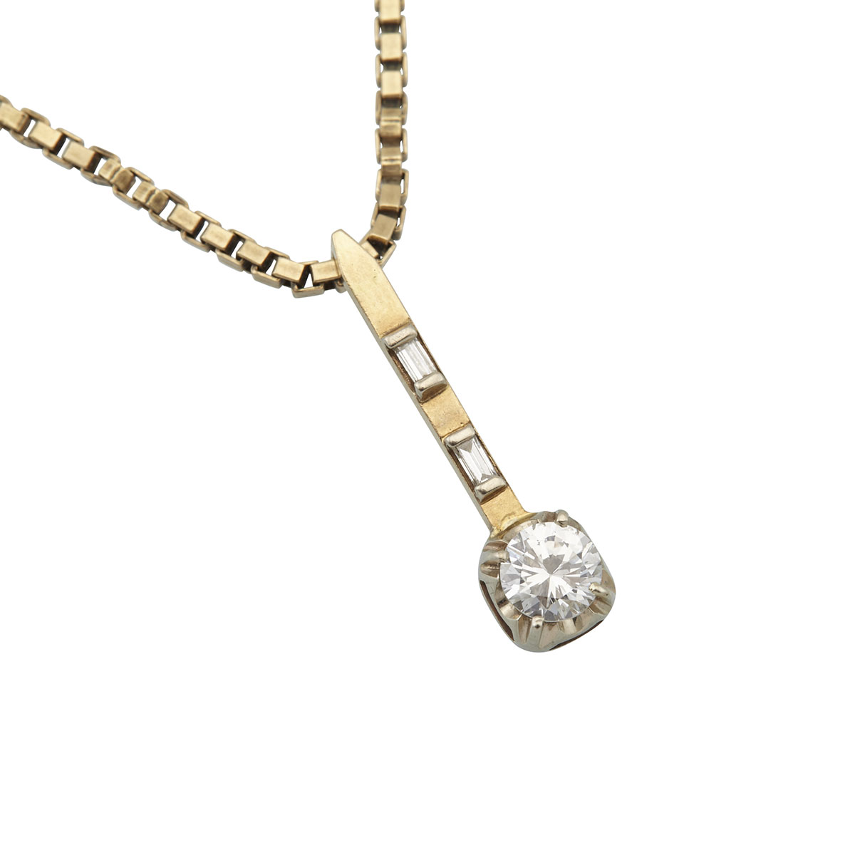 14k Yellow Gold And White Gold Pendant