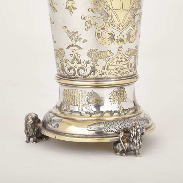 Russian Silver Parcel-Gilt Beaker, Sazikov, Moscow, 1873 