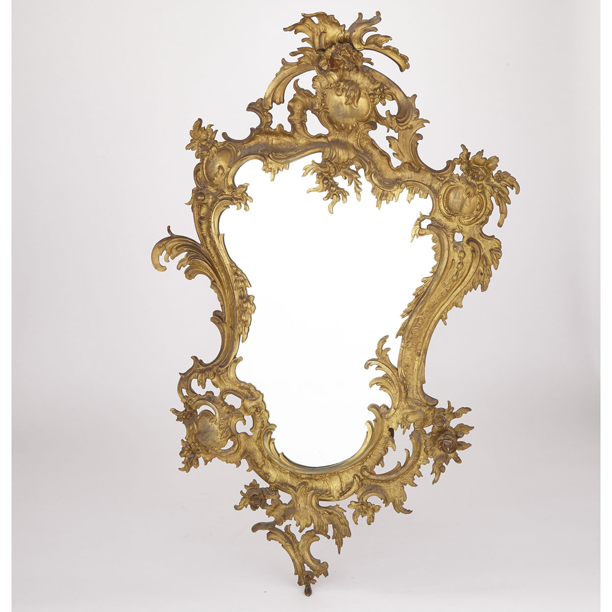 Gilt Metal Rococo Style Mirror, c.1900