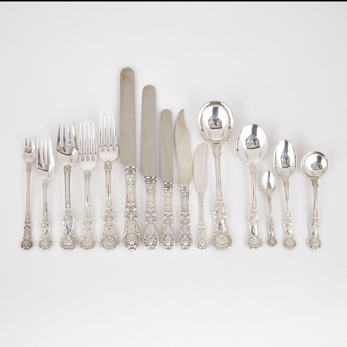 American Silver ‘English King’ Pattern Flatware Service, Tiffany & Co., New York, N.Y., early 20th century
