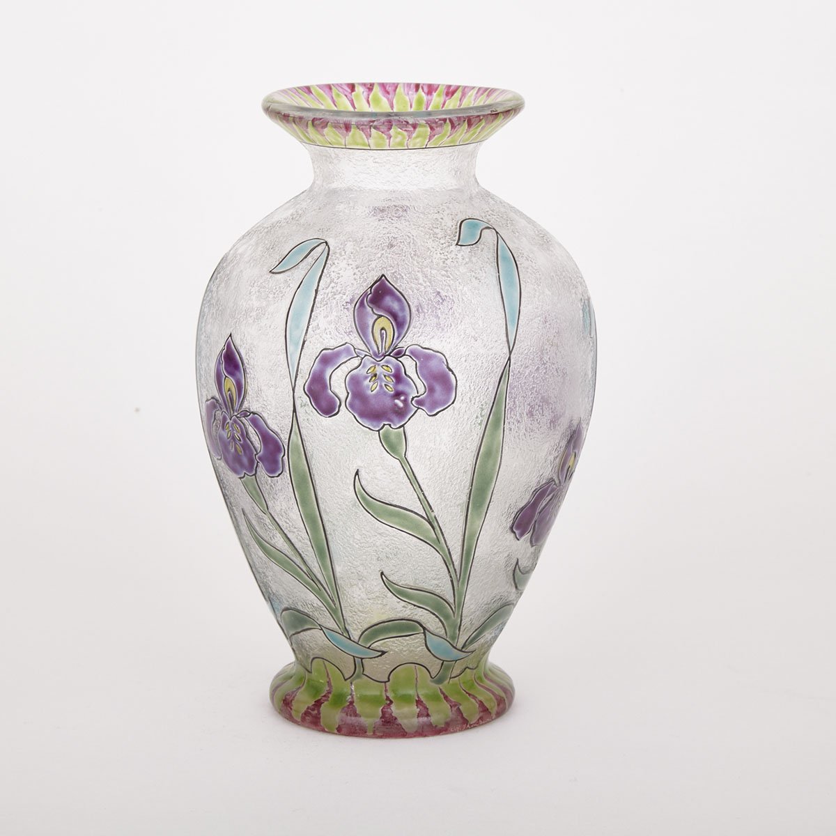 Webb & Corbett ‘Verre-sur-Verre’ Enameled Cameo Glass Vase, early 20th century