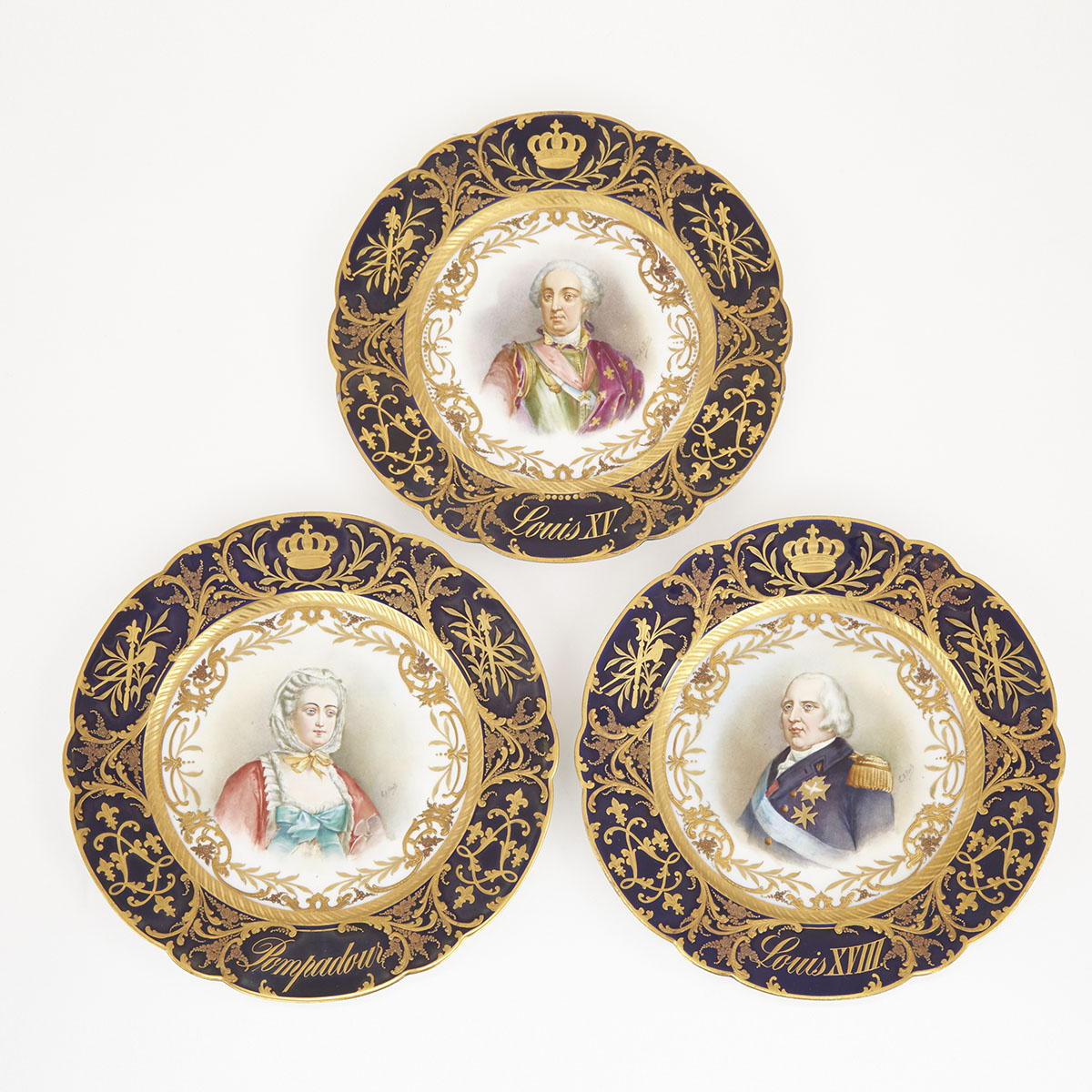 Three ‘Sèvres’ Portrait Plates, c.1900