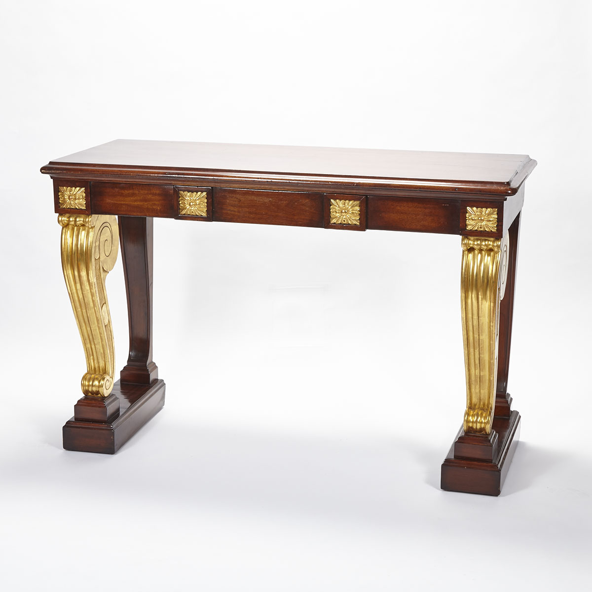 William IV Mahogany Parcel Gilt Console Table, early 19th century
