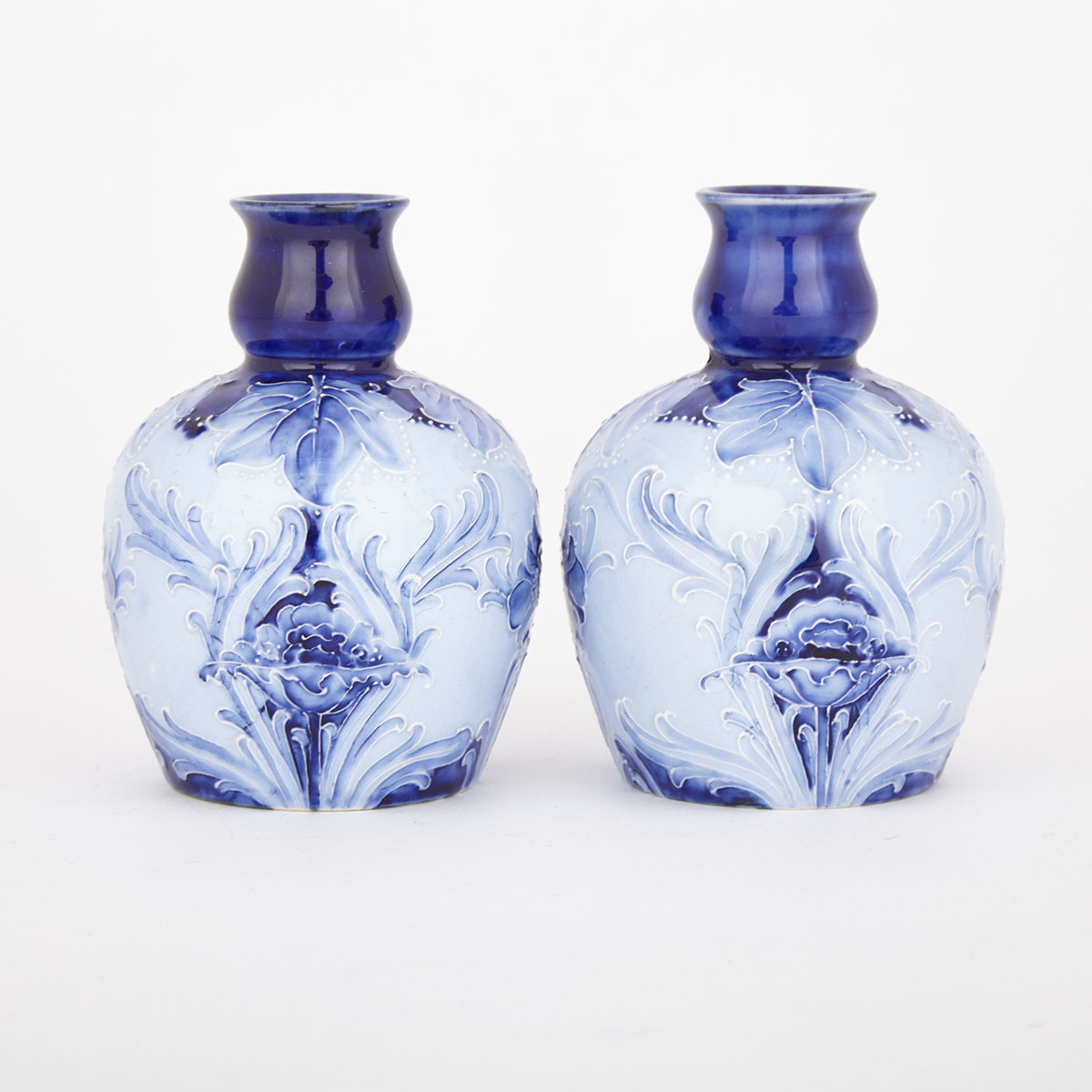 Pair of Macintyre Moorcroft Florian Ware Poppy Vases, c.1900