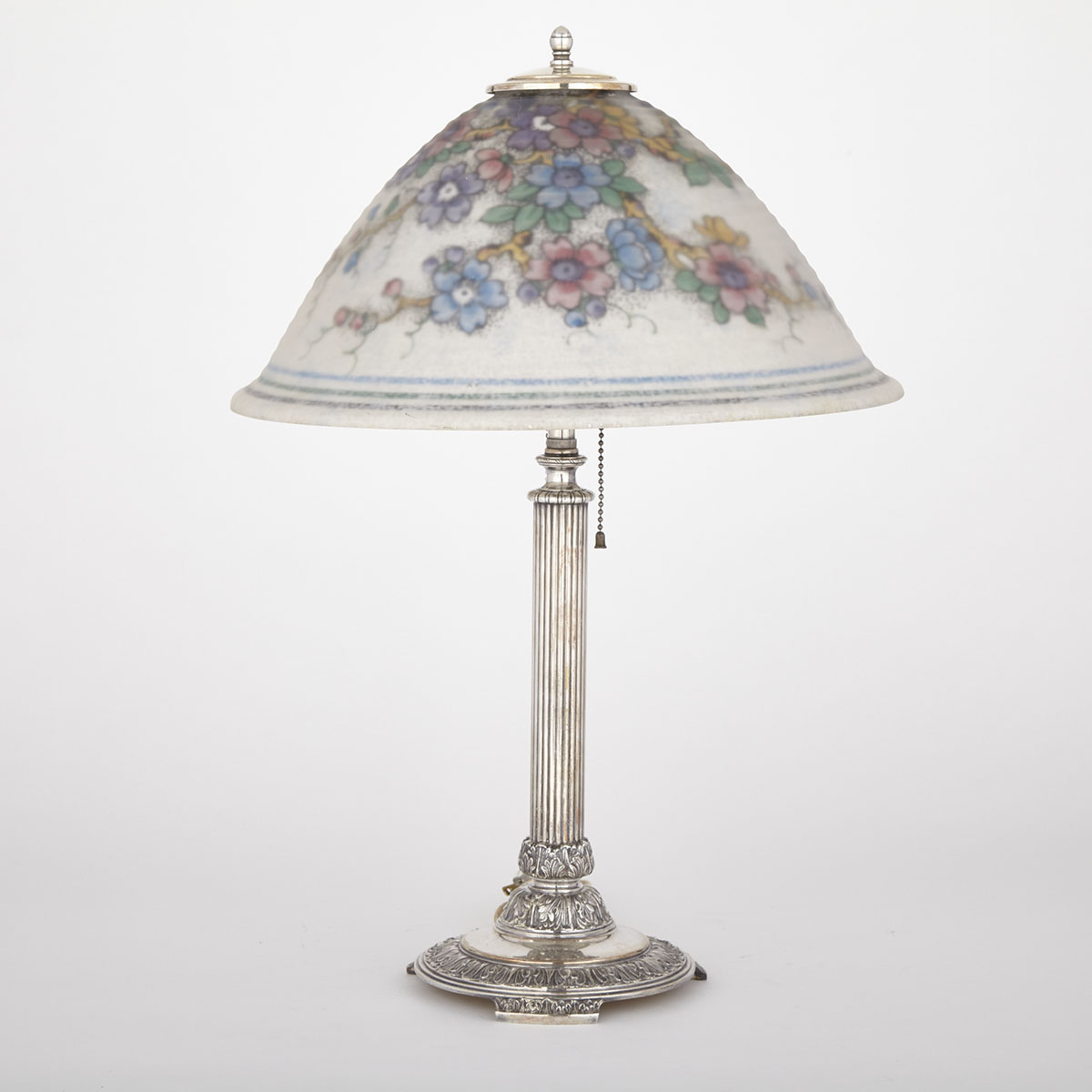 Pairpoint Reverse Painted Glass Table Lamp, c.1920