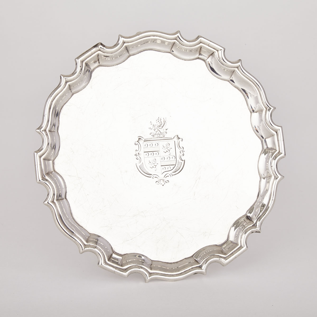 George II Silver Small Circular Salver, Ebenezer Coker, London, 1756