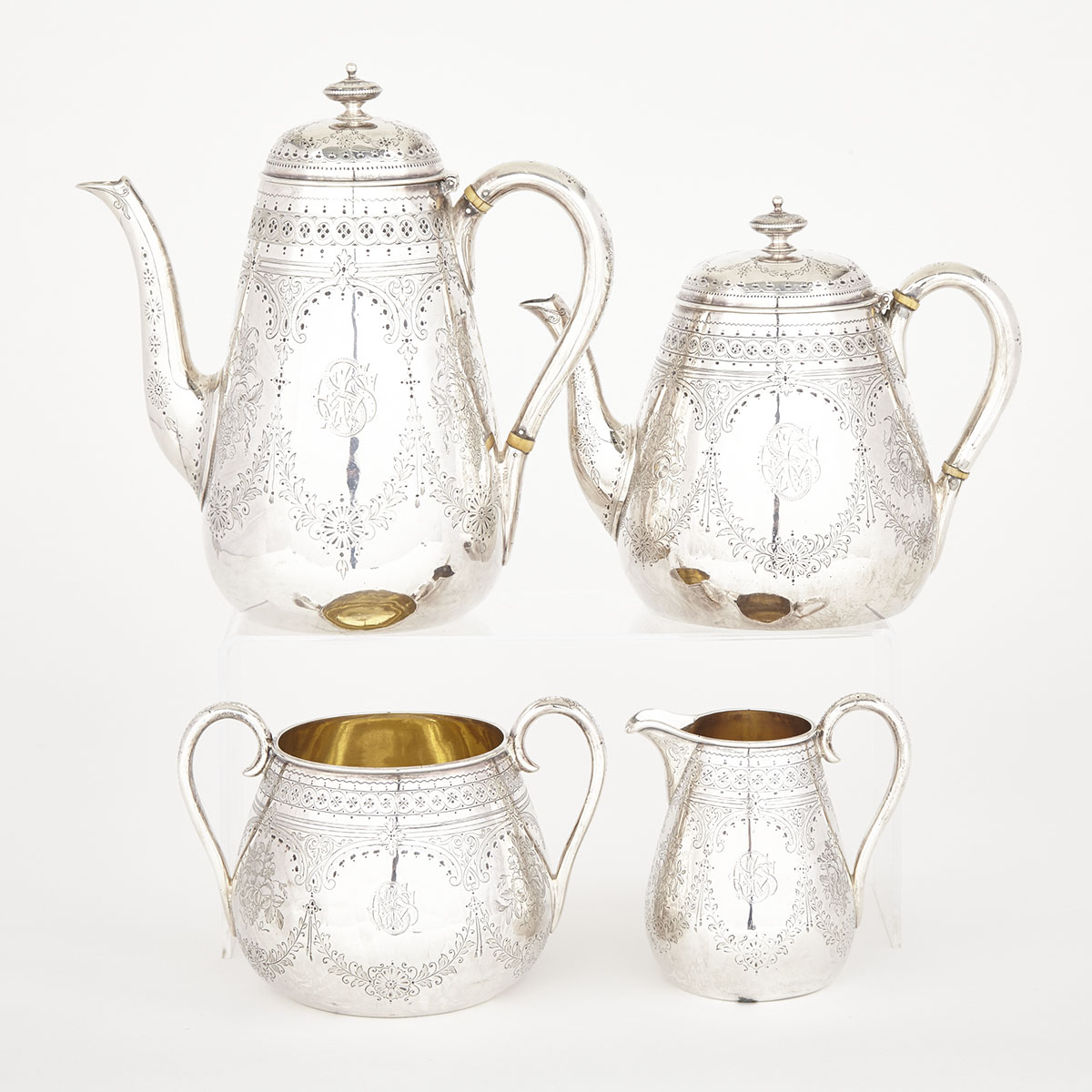 Victorian Silver Tea and Coffee Service, Edward & John Barnard, London, 1845