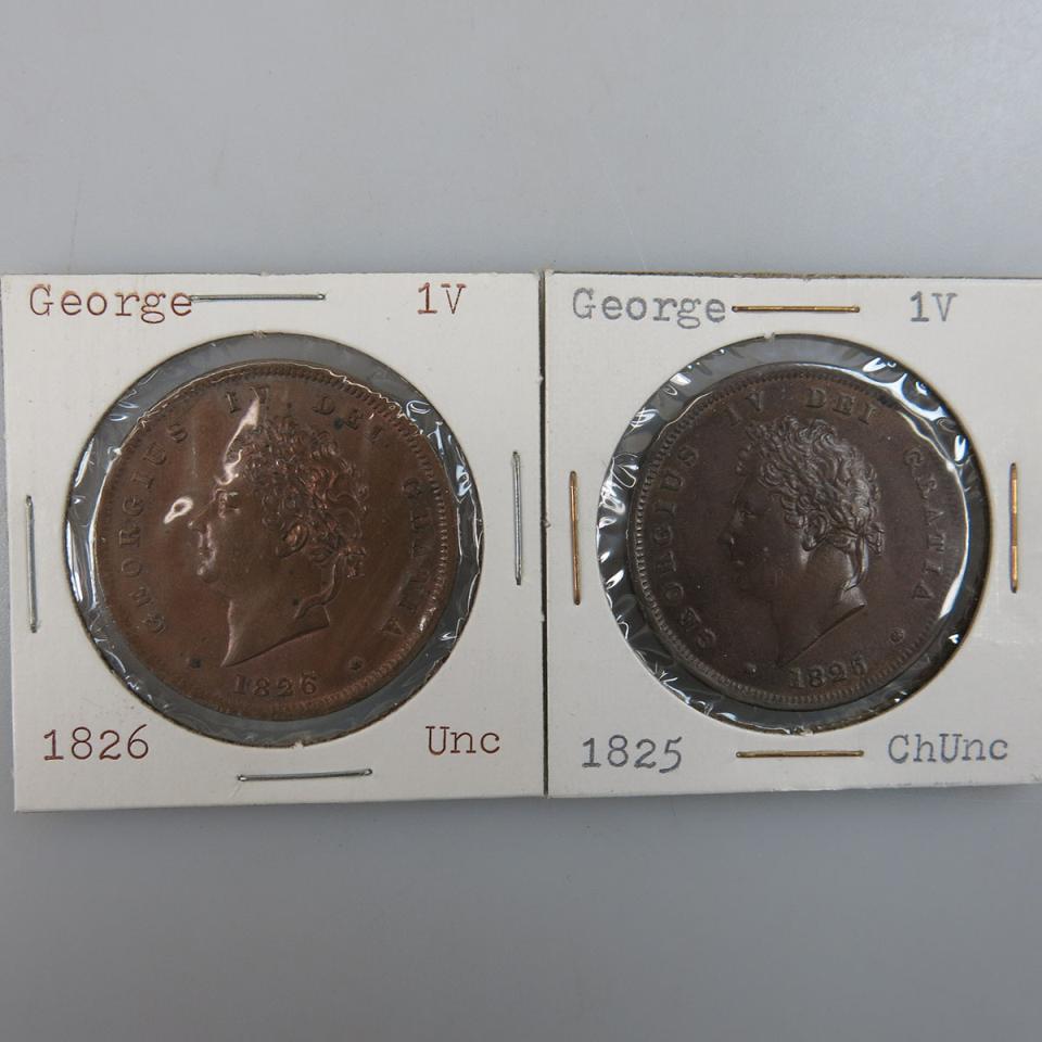 Two George IV British Pennies