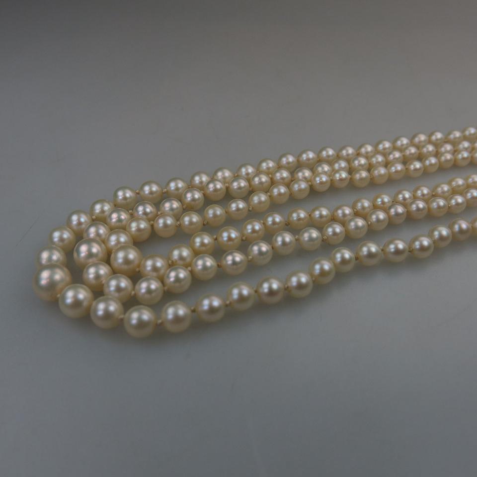 Triple Graduated Strand Cultured Pearl Necklace