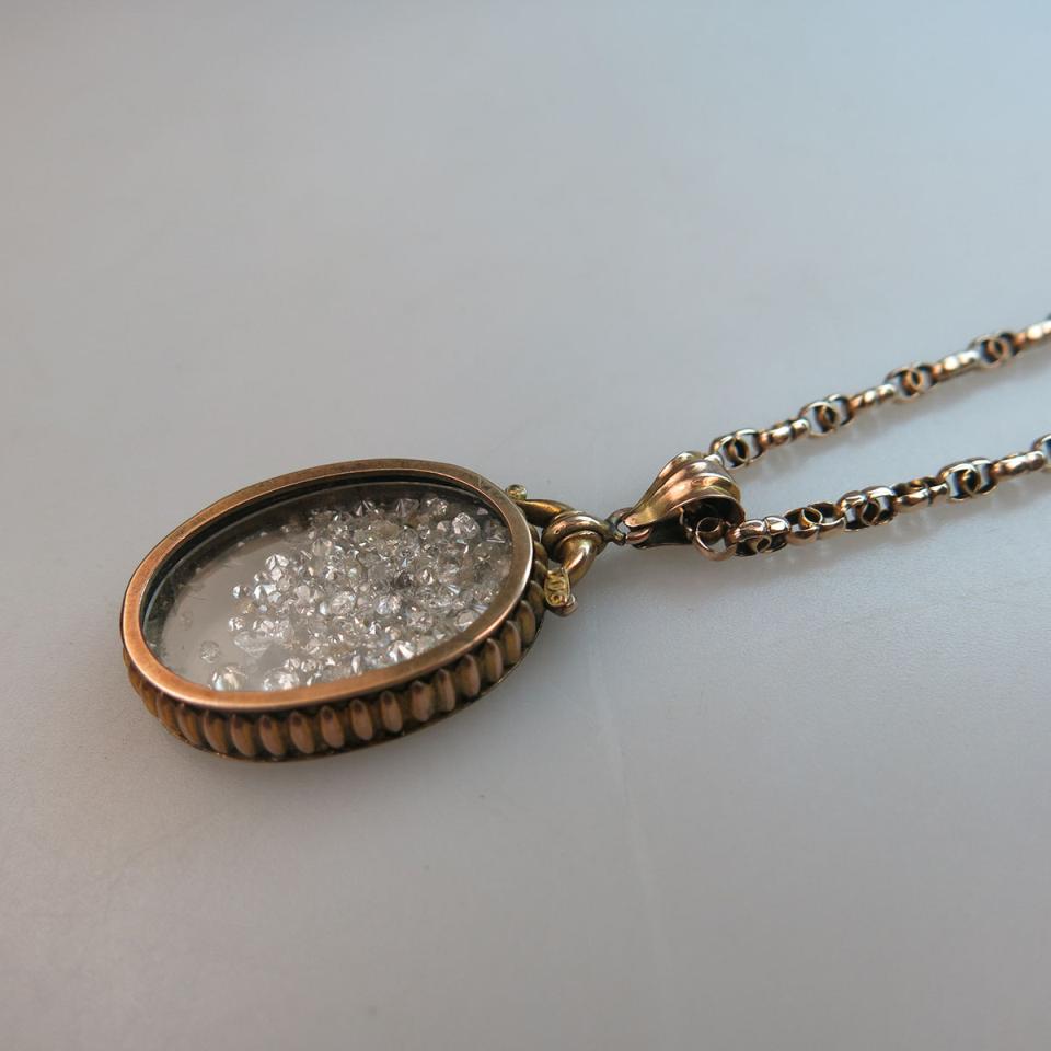 9k Rose Gold And Glass Locket