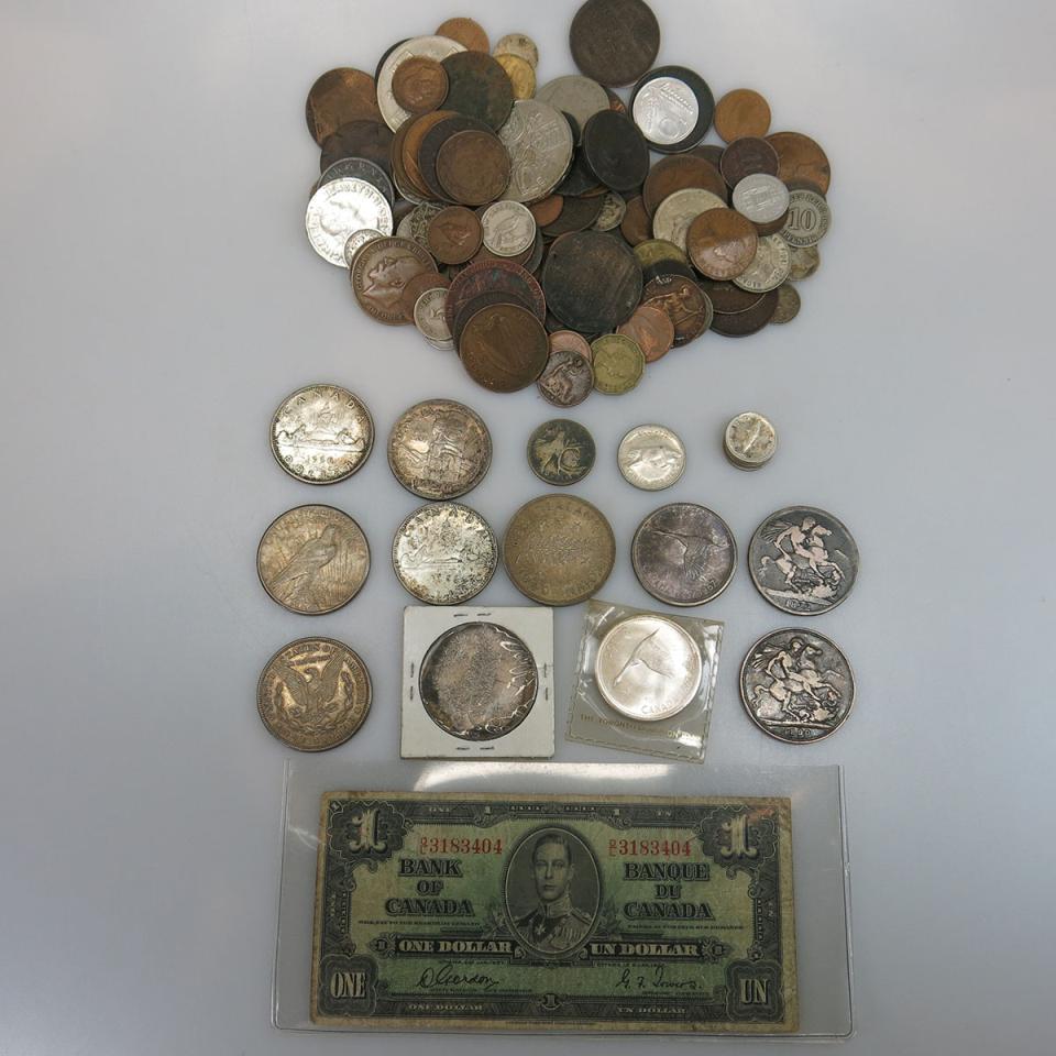 Small Quantity Of Canadian And Foreign Coins