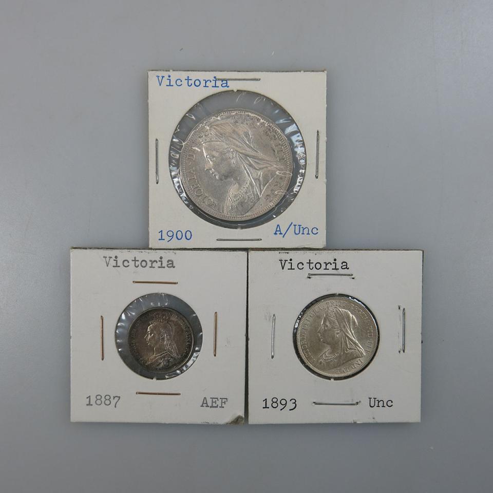Three Victorian British Silver Coins