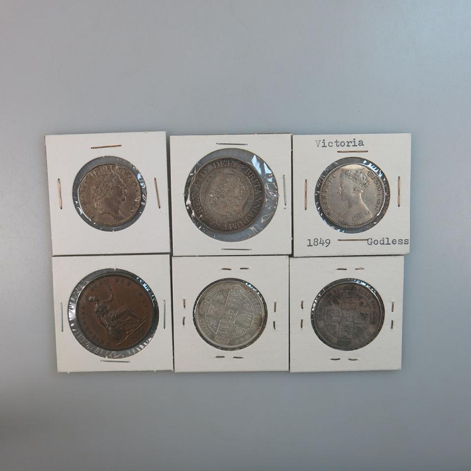 Six Various British Coins