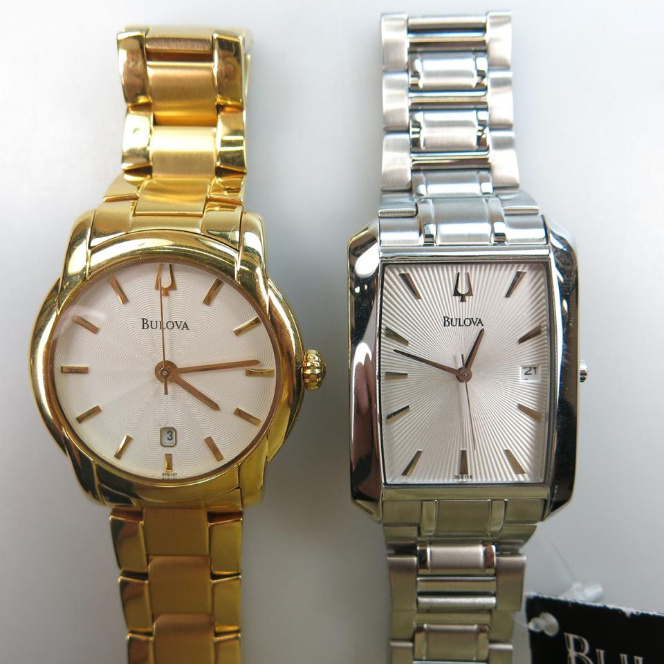 Two Bulova Wristwatches With Date