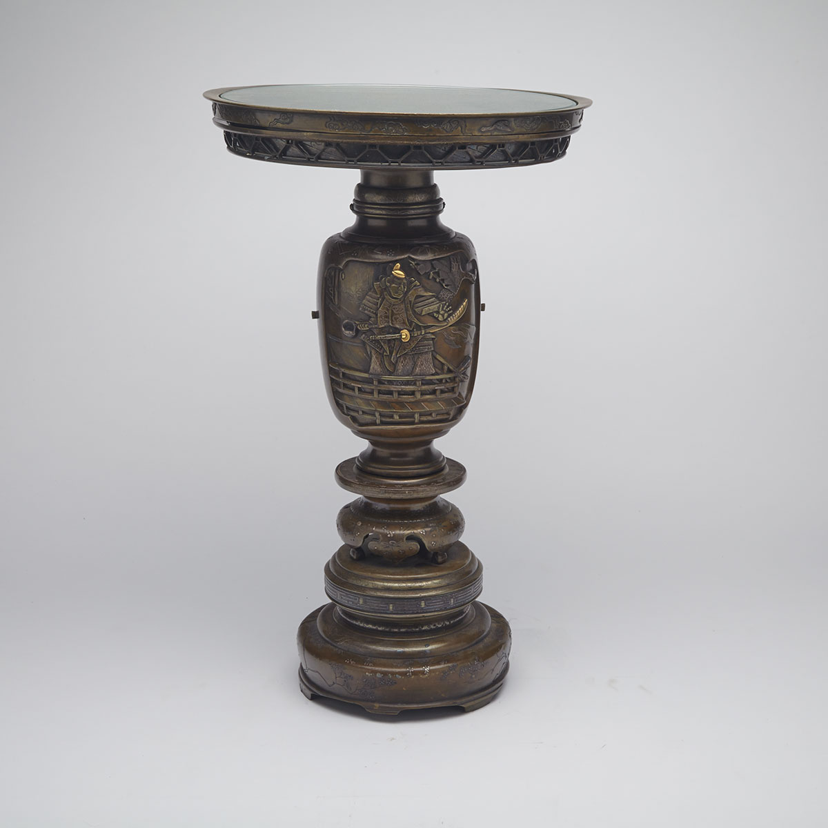 Large Mixed-Metal Bronze Vase, Meiji Period, Late 19th Century