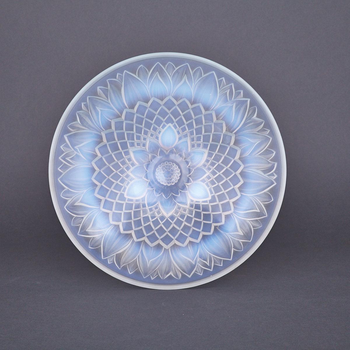 French Opalescent Glass Bowl, probably Etling, c.1930