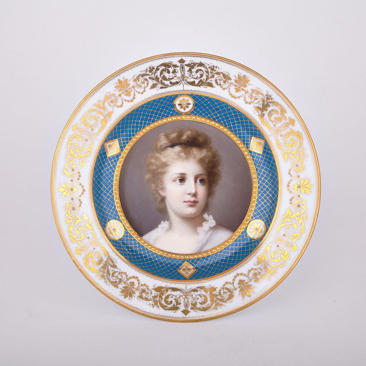 ‘Vienna’ Portrait Cabinet Plate, ‘Elsa’, c.1900