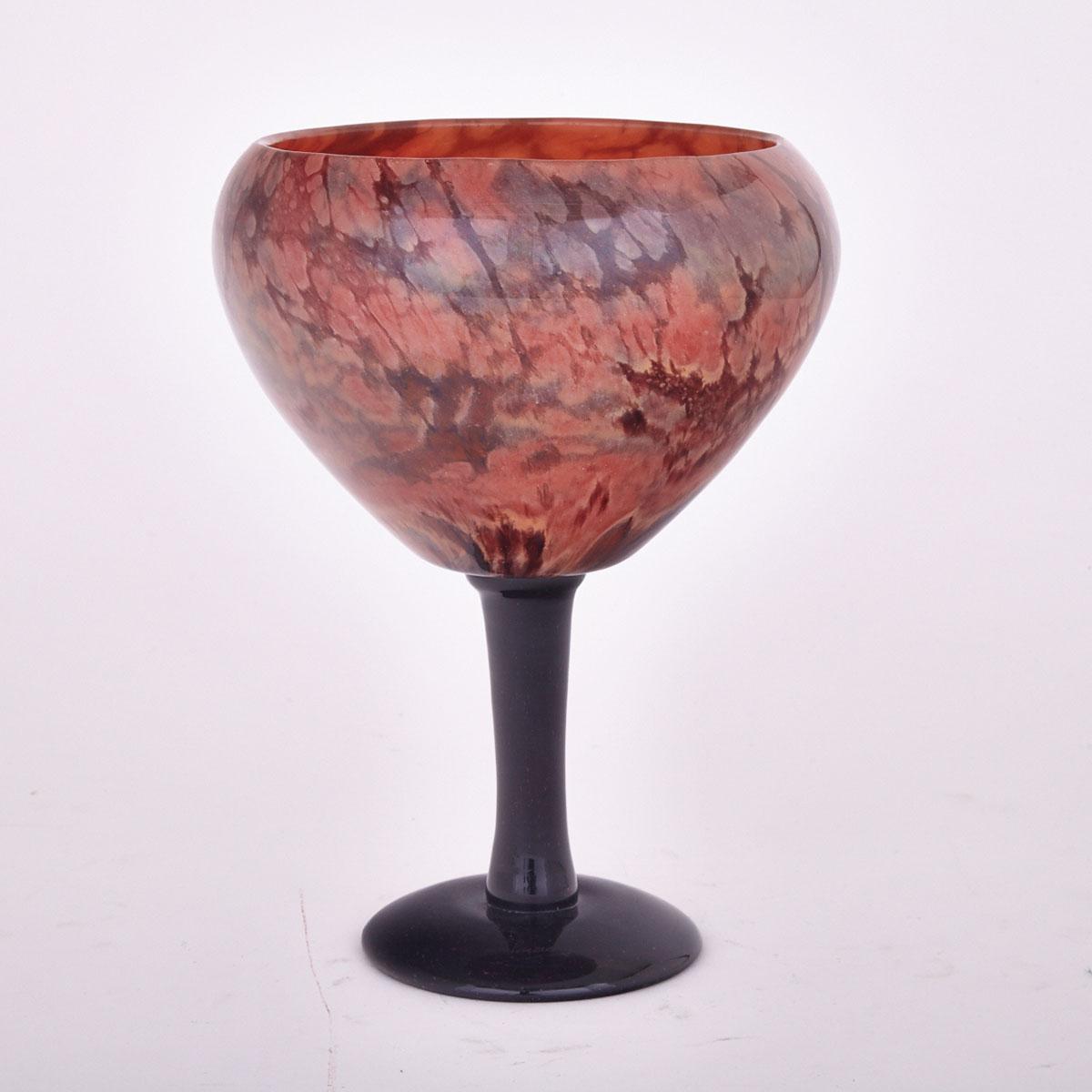 Schneider Glass Goblet Vase, early 20th century