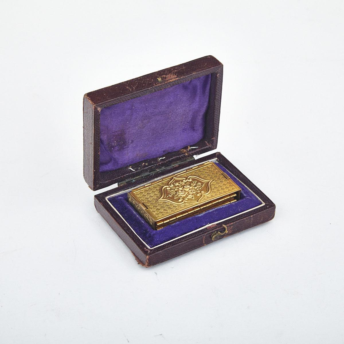 W. Avery & Son ‘Beatrice Patent’ Gilt Brass Book Form Needle Case, 2nd half, 19th century