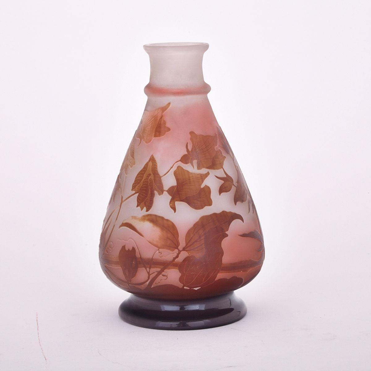 Gallé Cameo Glass ‘Cyclamen’ Vase, c.1900