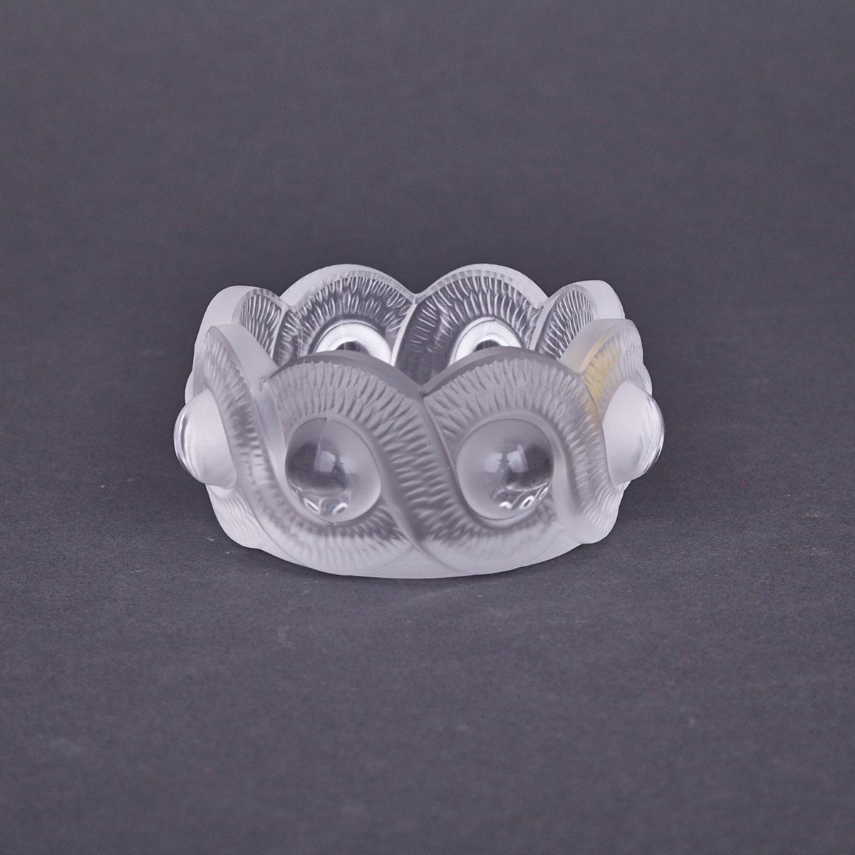 ‘Gao’, Lalique Moulded and Frosted Glass Small Bowl, post-1978