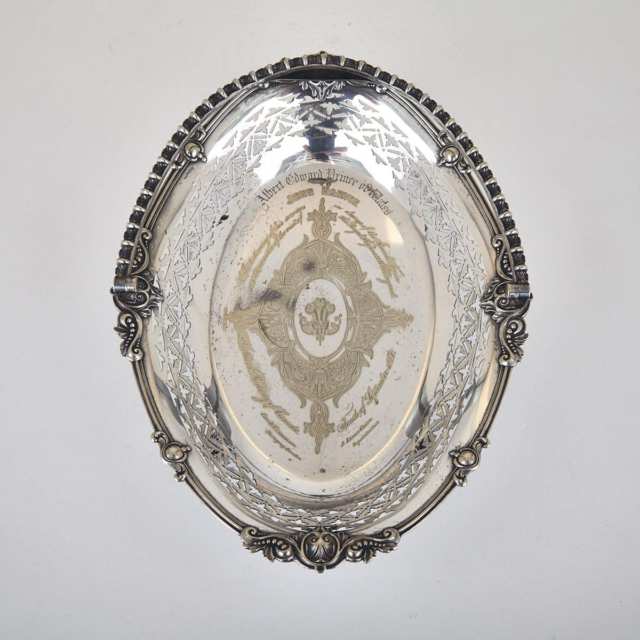 [Canadian Historical Interest] Victorian Silver Plated Oval Basket, 1860
