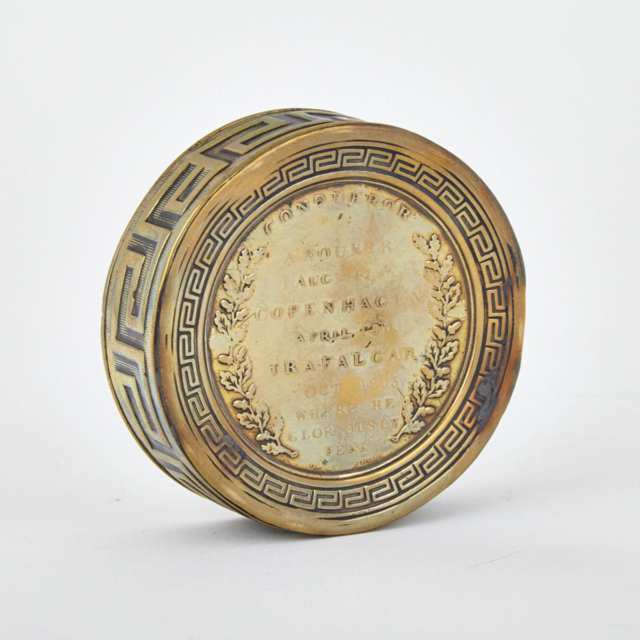 Conquests of Admiral Lord Nelson Snuff Box, early 19th century