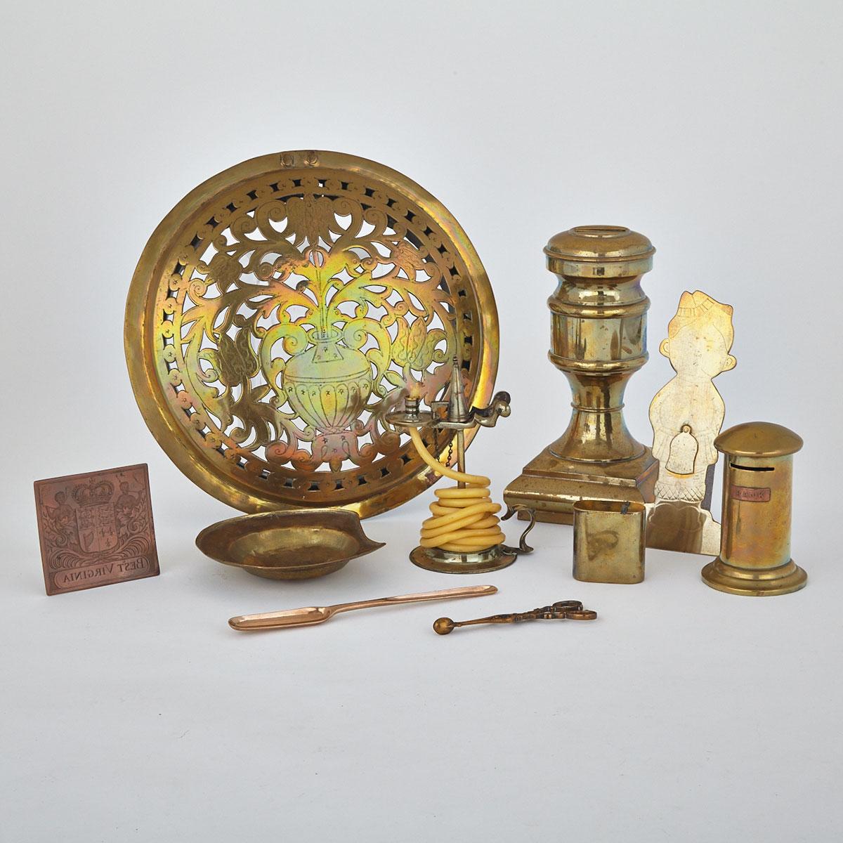 Group Brass and Copper Items, 19th century