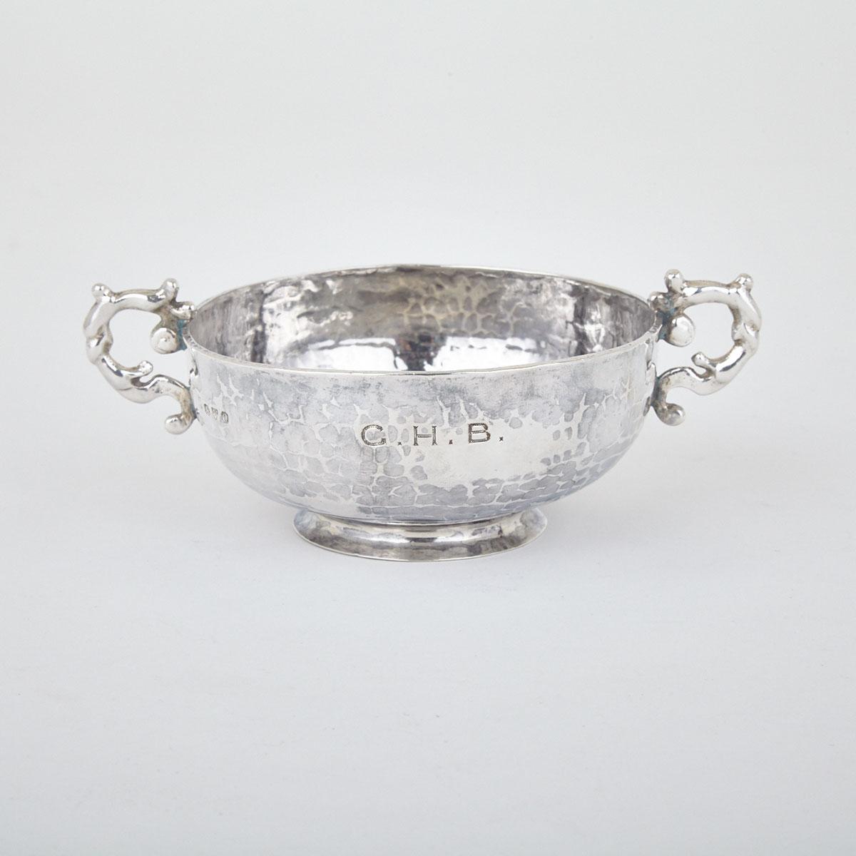 Late Victorian Silver Two-Handled Small Bowl, Nathan & Hayes, Chester, 1897