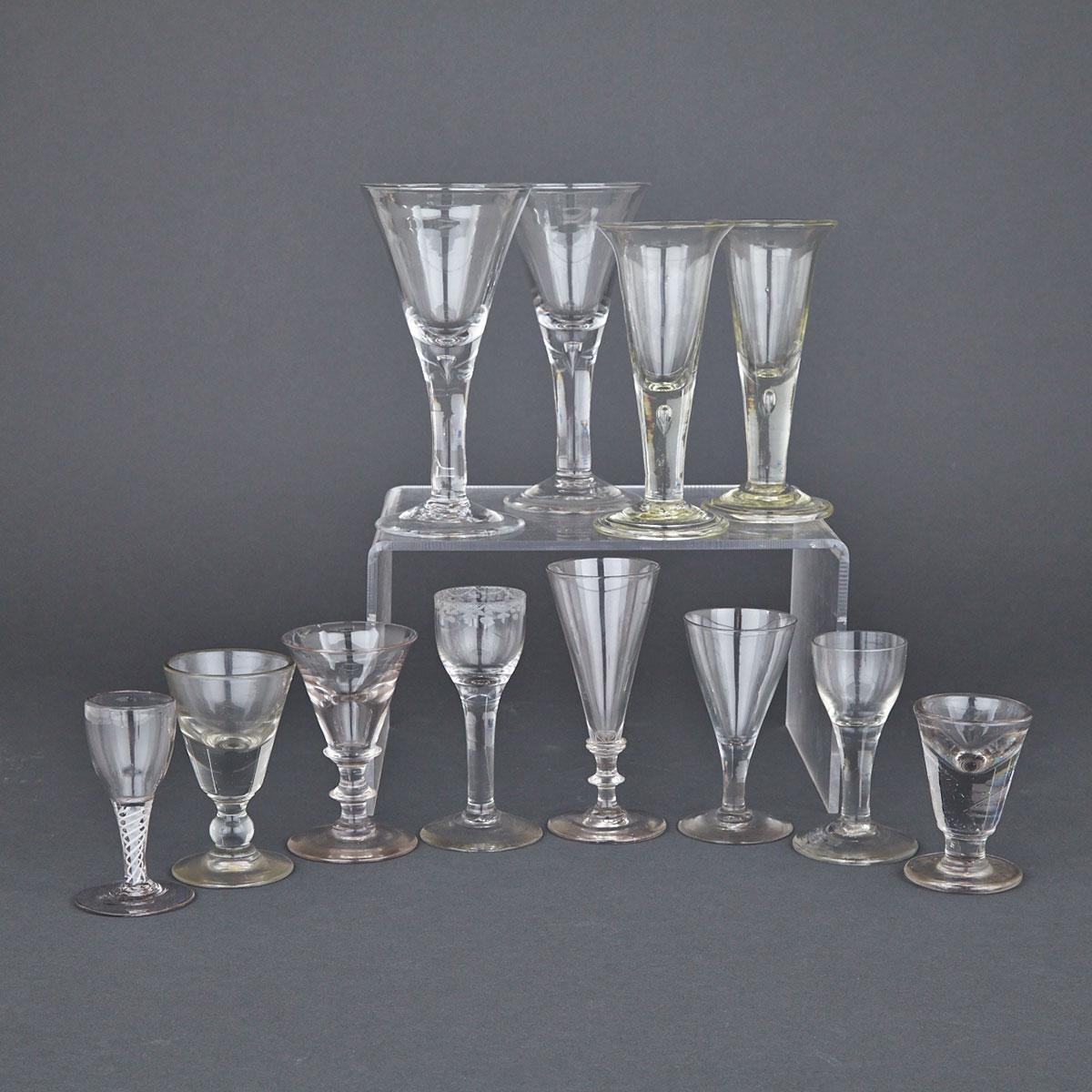 Twelve Various Drinking Glasses, 18th century and later