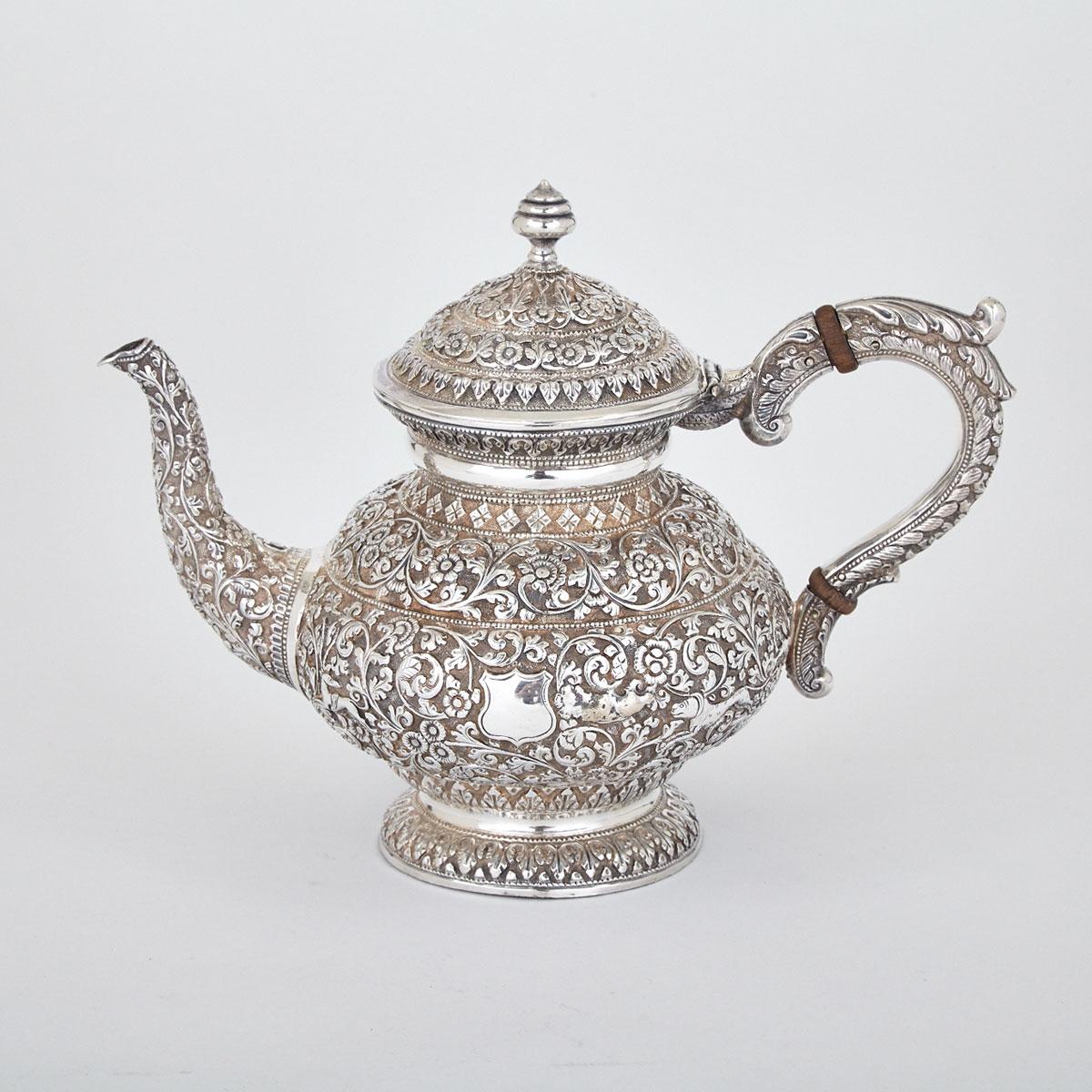 Indian Silver Teapot, late 19th century