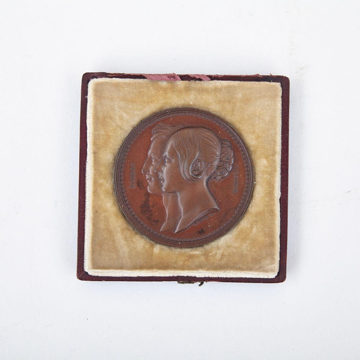 Bronze Medal Commemorating the Marriage of Victoria and Albert, 1840