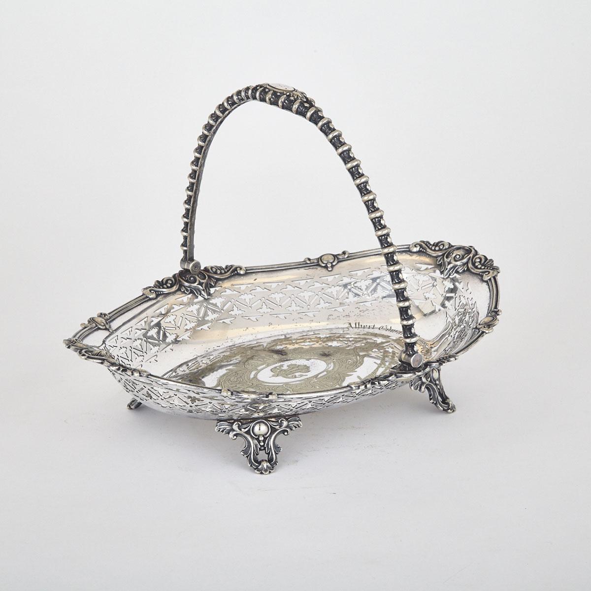 [Canadian Historical Interest] Victorian Silver Plated Oval Basket, 1860