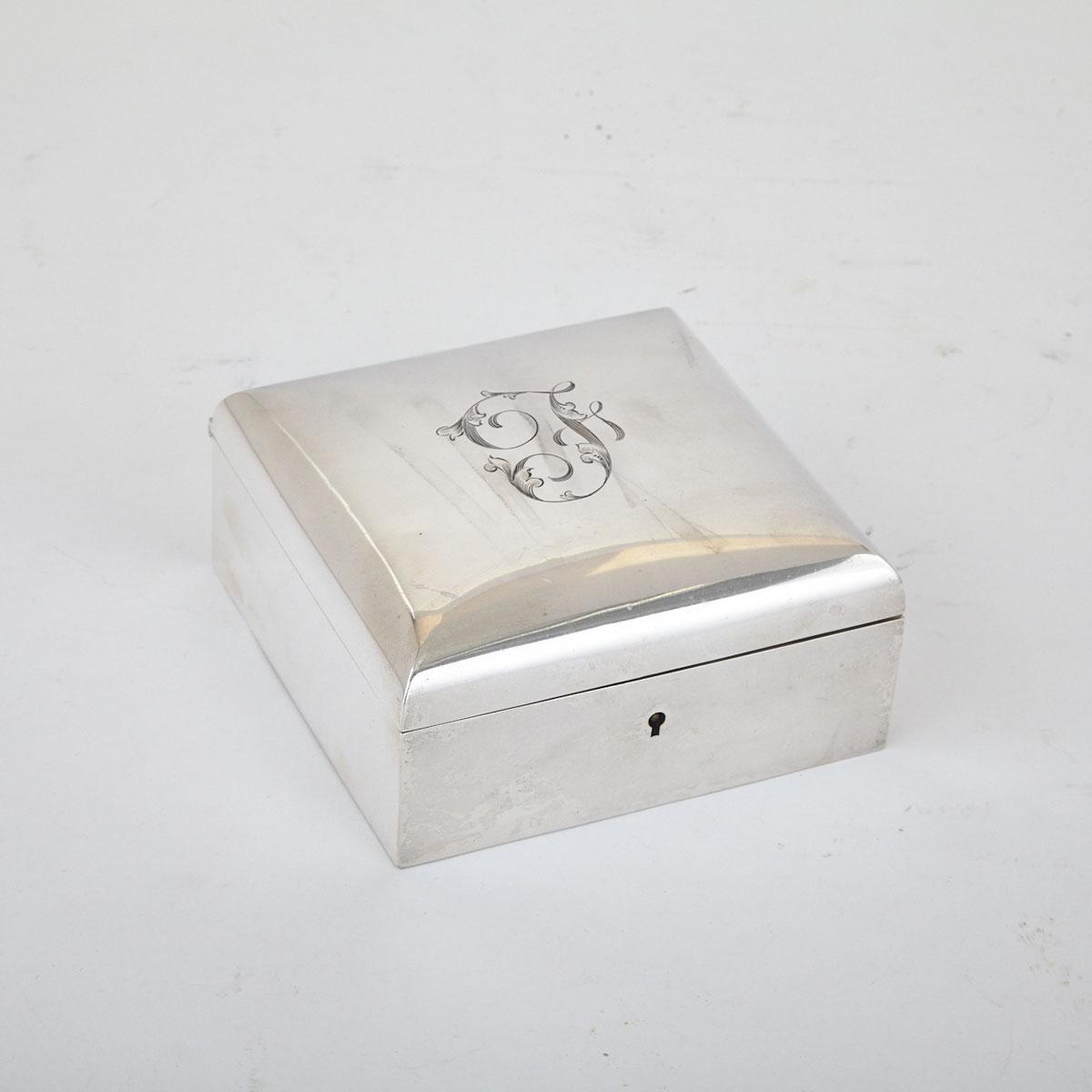 Canadian Silver Jewellery Box, Henry Birks & Sons, Montreal, Que., early 20th century