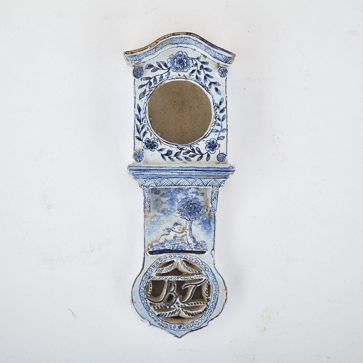 Delft Blue and White Watch Holder, early 19th century