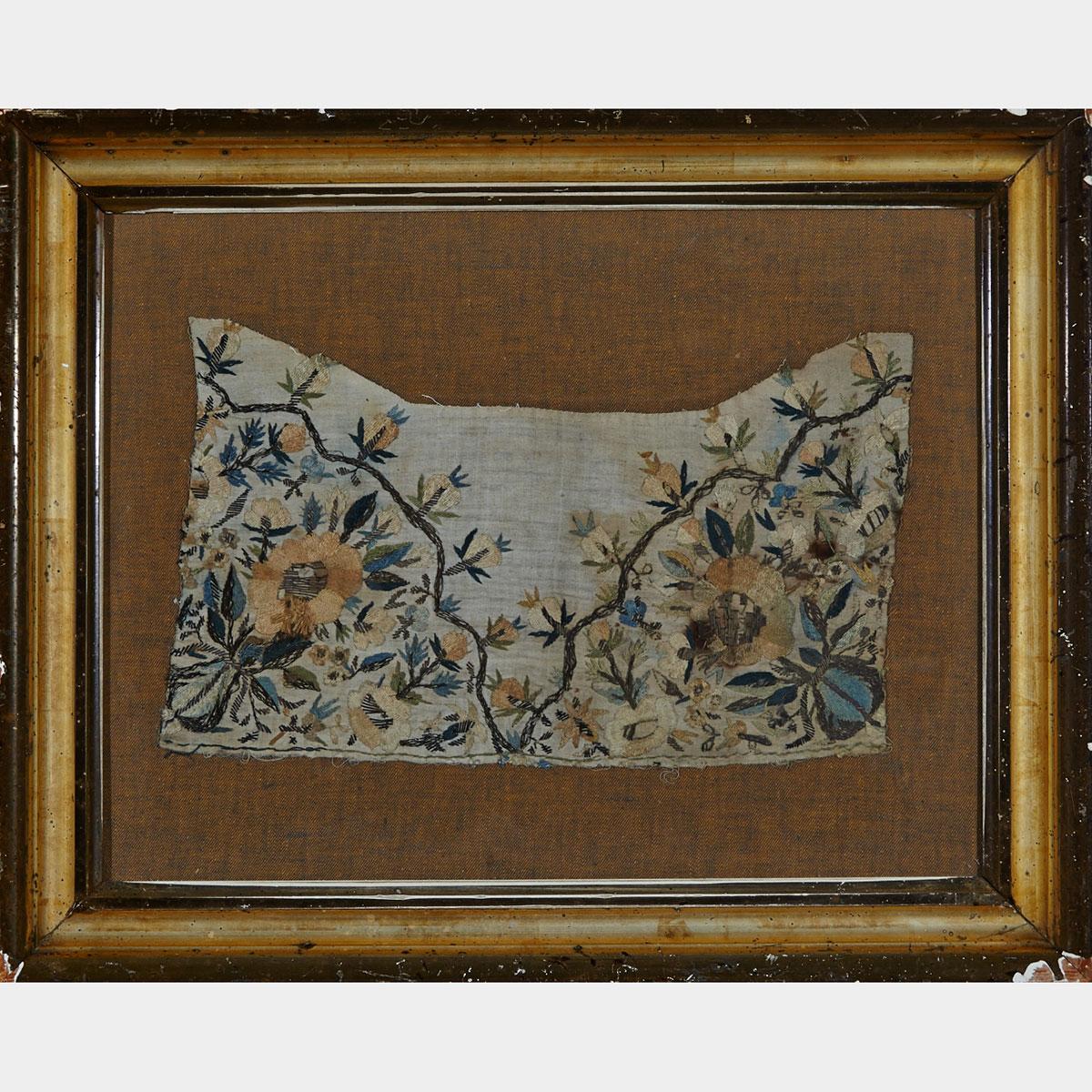 Floral Needlework Fragment, 17th century