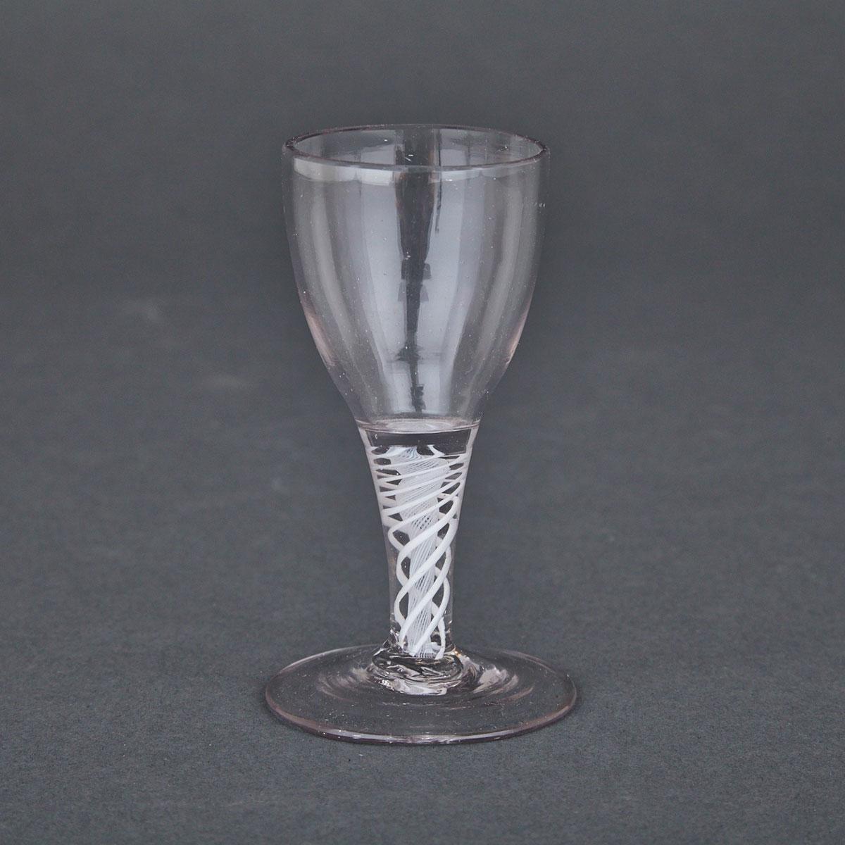 Continental Opaque Twist Stemmed Cordial Glass, late 18th century